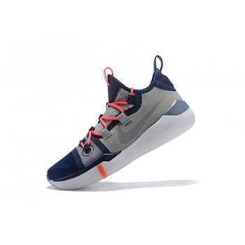 Kobe Bryant's Newest Nike Kobe AD Grey Navy Blue-White-Crimson Shoes